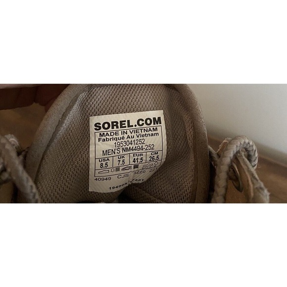 SOREL Caribou Mod Chukka Boots Mens Suede & Nylon Rain Boot Waterproof 8.5 Fungi - Picture 7 of 9